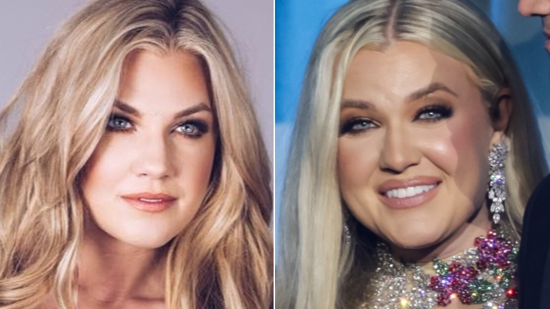 Split image of Erika Kirk from 2015 and Erika Kirk from 2025