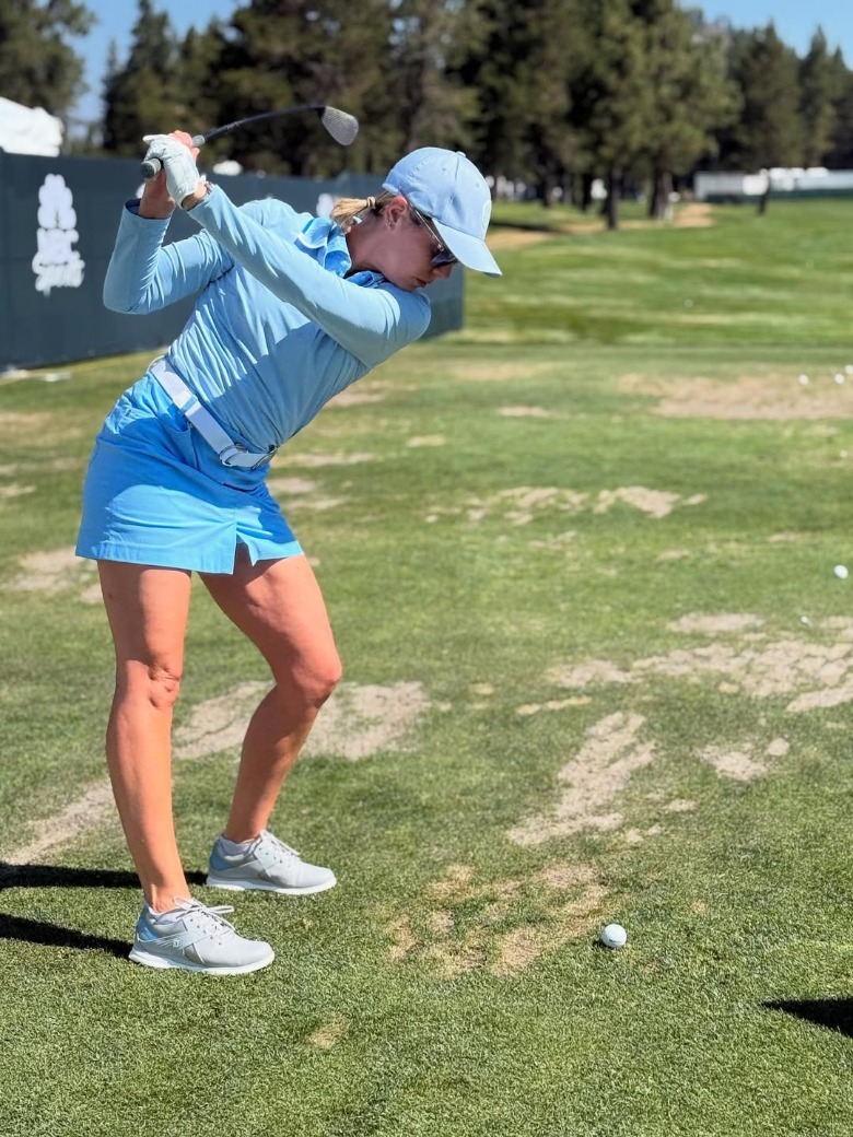 Dylan Dreyer taking a golf swing