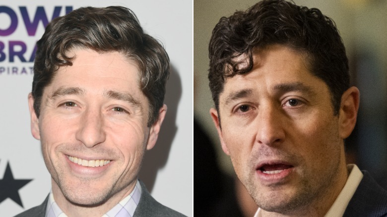 Jacob Frey smiling and looking youthful compared to looking tired and gaunt