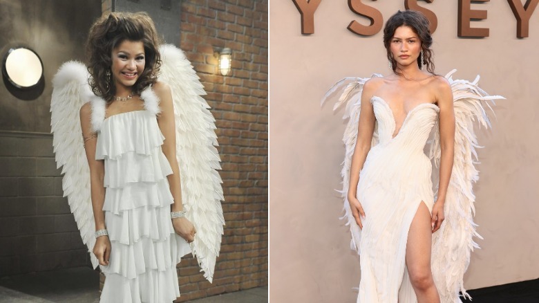 A young Zendaya in angel outfit from the Disney show
