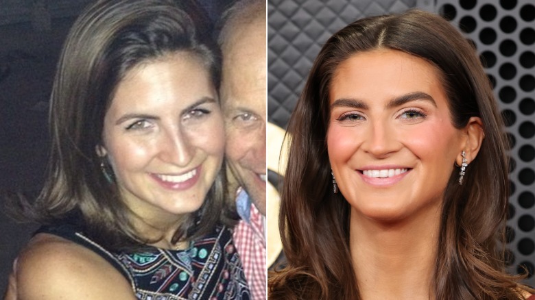 (Left) Young Kaitlan Collins in 2015 hugging her father