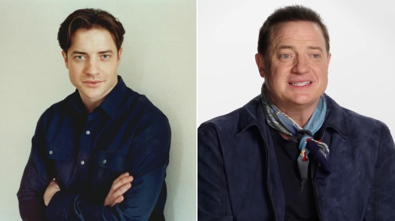 Side-by-side photos of Brendan Fraser