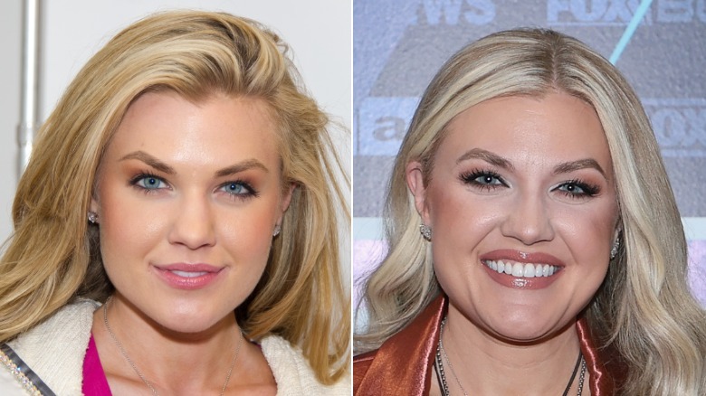 Split image of Erika Kirk smiling