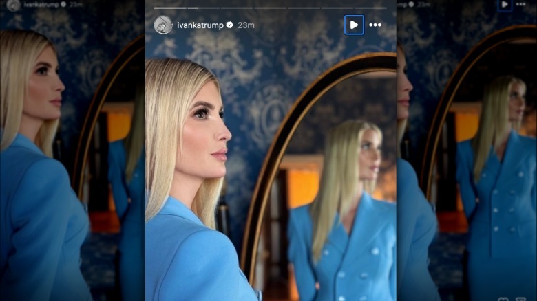 Ivanka Trump side profile in the mirror
