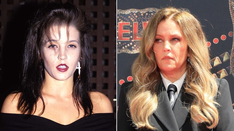 Composite image of Lisa Marie Presley in 1991 and in 2022