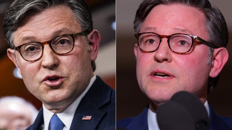 Two images of Mike Johnson a few months apart showing the difference in how he looks.