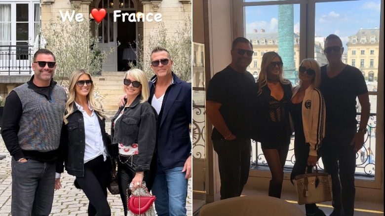 (Left) Christina Haack poses with boyfriend Christopher Larocca and friends