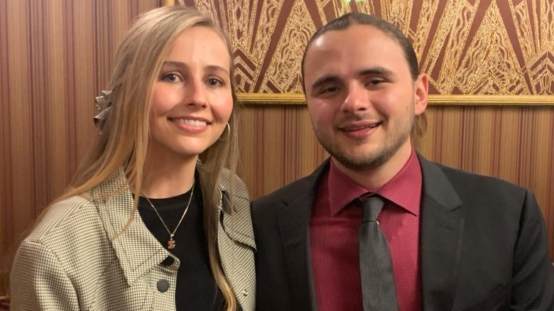 Prince Jackson and Molly Schirmang smiling at the camera