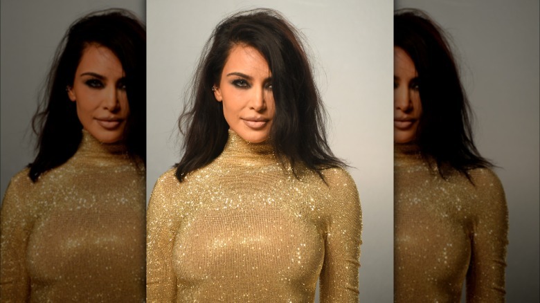 Kim Kardashian gold dress